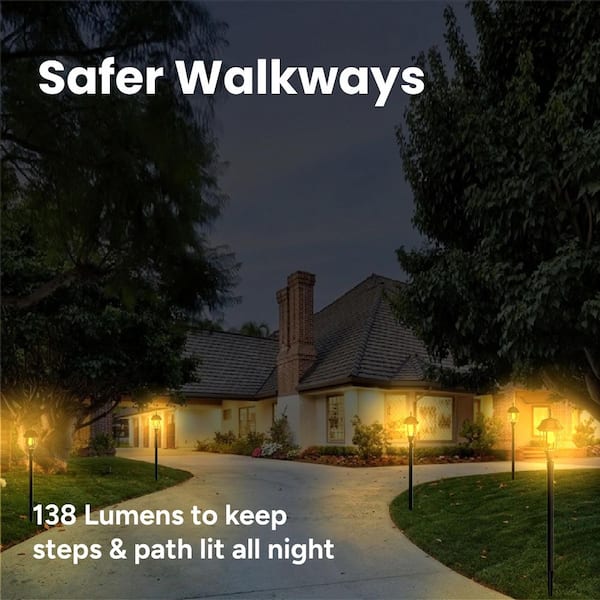 TECHKO Solar Black Integrated LED Bulb Garden and Path Light with