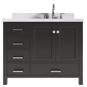 Cambridge 43 in. W x 22 in. D x 36 in. H Vanity in Espresso with Pure White Quartz Top