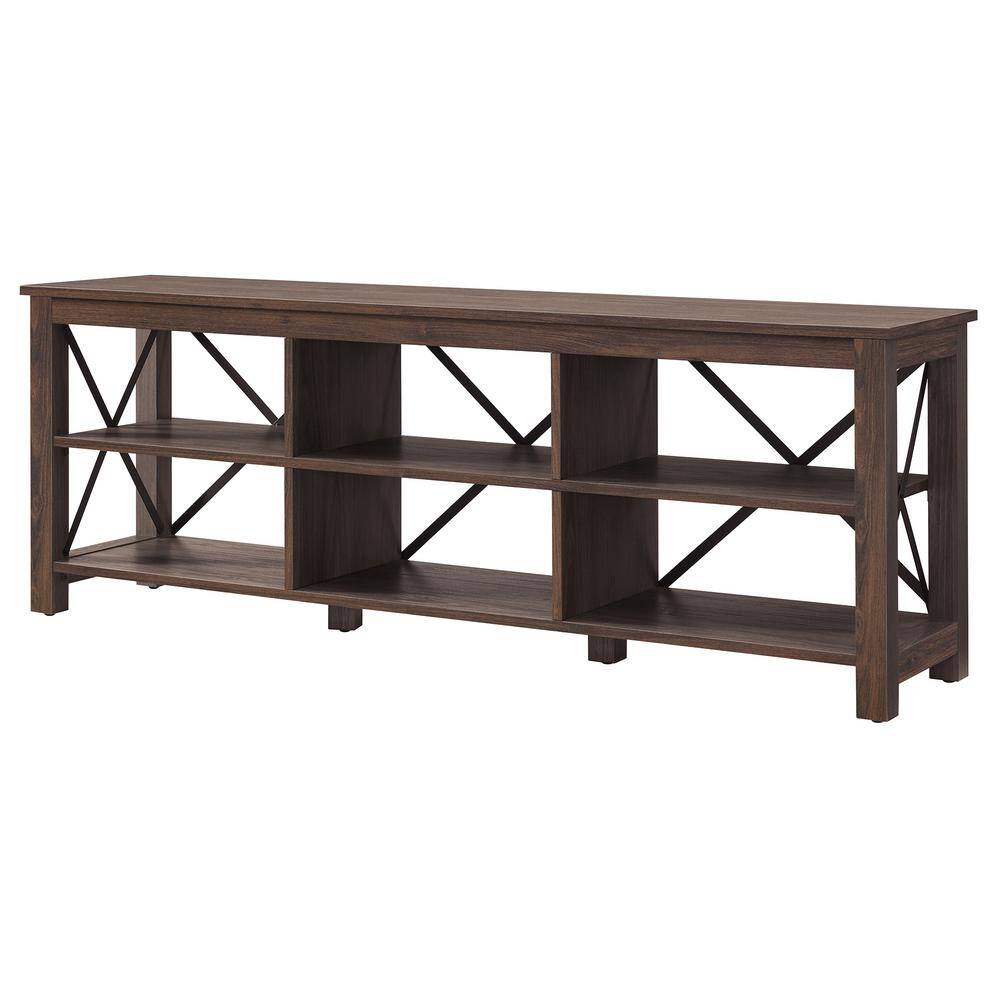 Sawyer 68" Alder Brown Metal Frame TV Stand