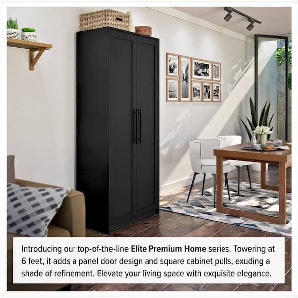 Prepac elite storage cabinet black sales