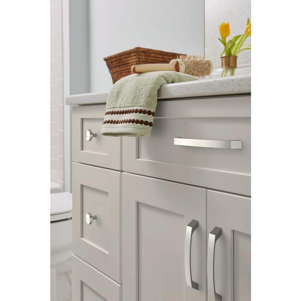 Brushed Nickel Modern Cabinet and Drawer Pull with Mounting Hardware