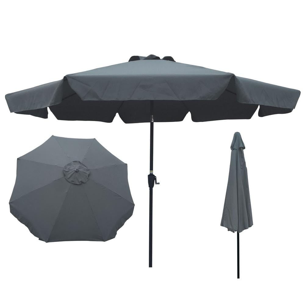 Tunearary 10 ft. Beach Patio Umbrella Table Umbrella with Crank and