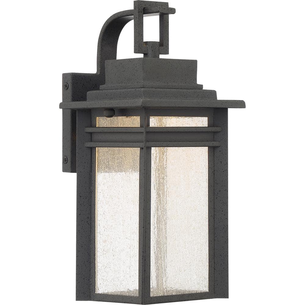 Quoizel Beacon 1 Light Black Outdoor Led Wall Lantern Sconce Bec8406sbk The Home Depot