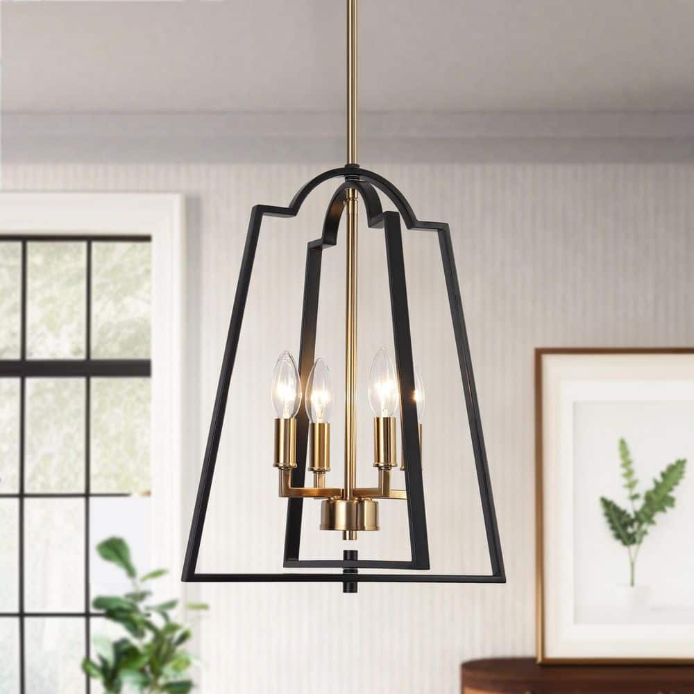 Industrial 4-Light Black Pendant Light Fixtures, Brass Pendant Hanging Light, Farmhouse Chandelier for Kitchen Island price history on PriceWatchPro