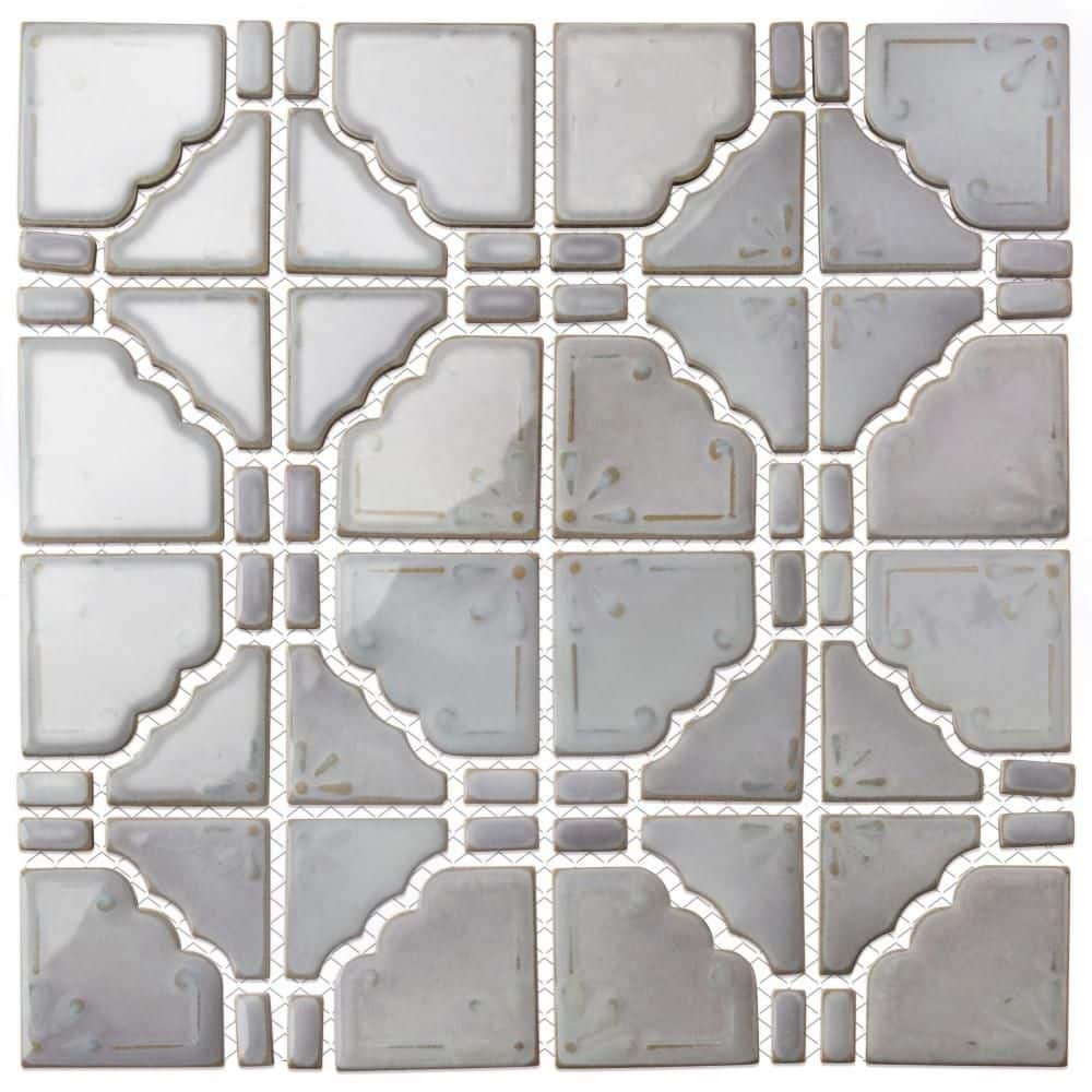 Hudson Moonbeam Grey Eye 6 in. x 6 in. Porcelain Mosaic Take Home Tile Sample price history on PriceWatchPro