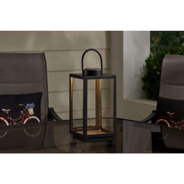 7.5 in. x 14 in. Metal Lantern with Solar Light