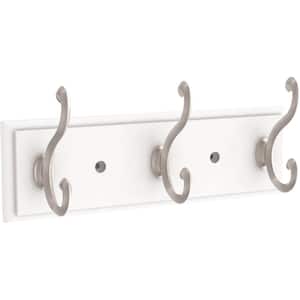 10 in. L White and Nickel Scroll Hook Rail
