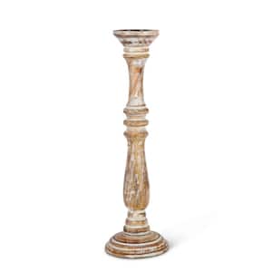 S/2 20 in. H Mango Wood Candle Holder