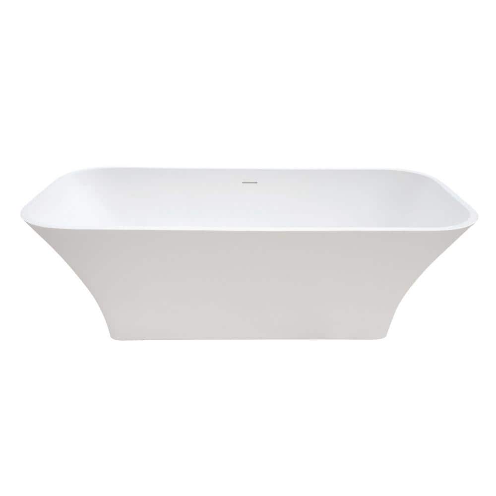 Journey 68.5 in. Stone Resin Solid Surface Flatbottom Freestanding Bathtub 