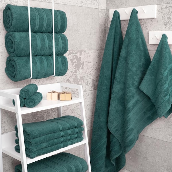 Bath Towel Set, 4-Piece 100% Turkish Cotton Bath Towels, 27 x 54 in. S