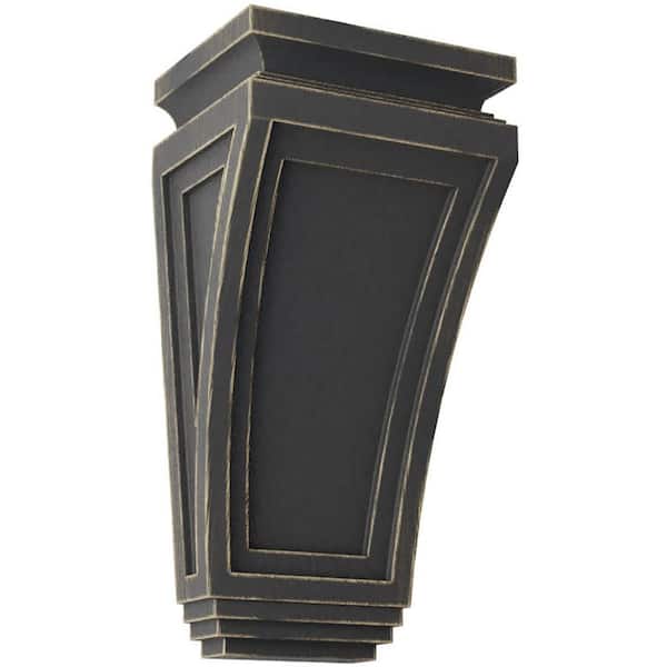 Ekena Millwork 6 in. x 12 in. x 4-3/4 in. Black Arts and Crafts Wood Vintage Decor Corbel