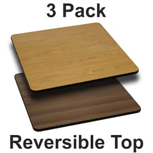 Natural/Walnut Table Top (Set of 3)