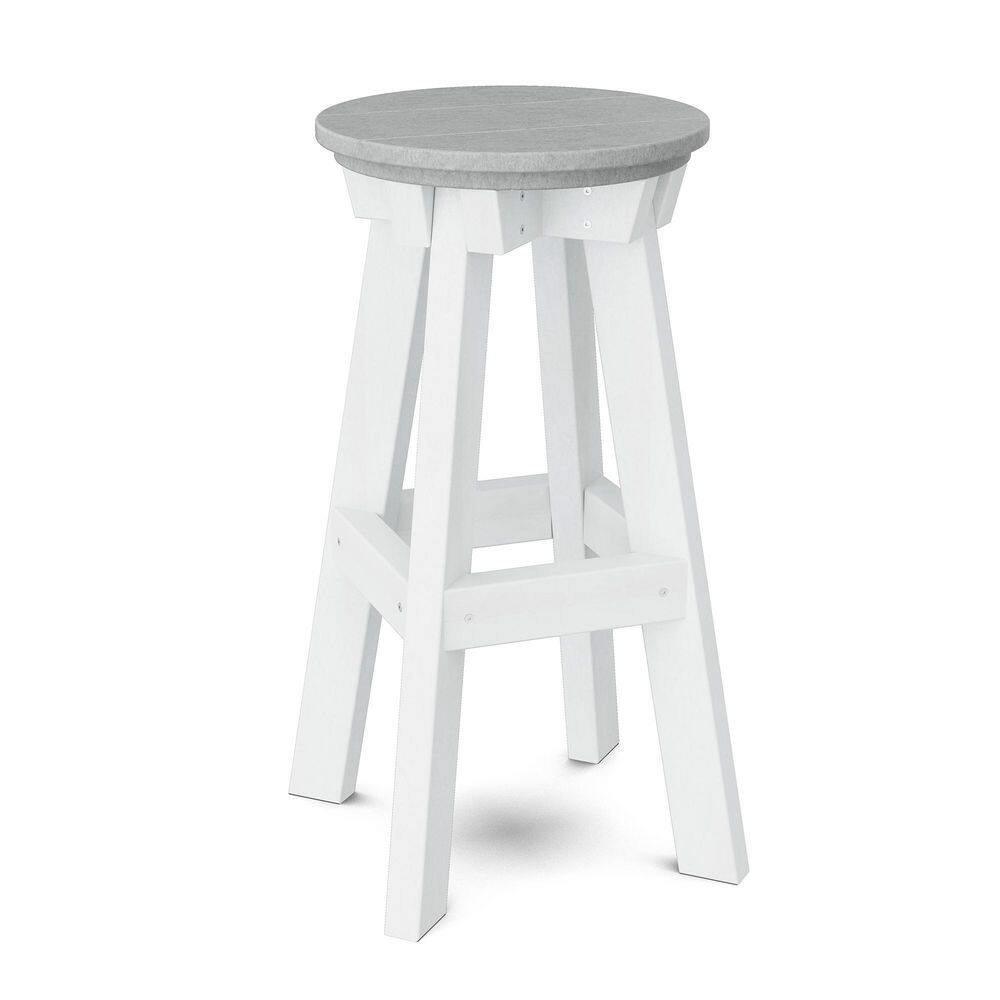 Heritage Light Gray and White HDPE Plastic Outdoor Bar Stool price history on PriceWatchPro