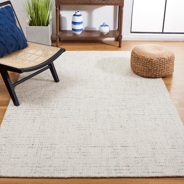 Abstract Ivory/Light Gray 5 ft. x 8 ft. Speckled Area Rug