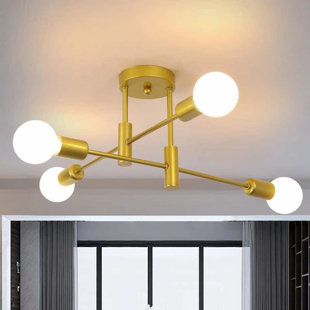 4-Lights Gold Sputnik Sphere Dimmable Chandelier with No Bulbs Included for Living Room Kitchen Bedroom Foyer price history on PriceWatchPro