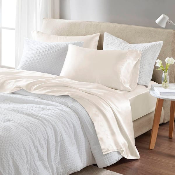 Satin 6-Piece Polyester Wrinkle-Free Luxurious Sheet Set