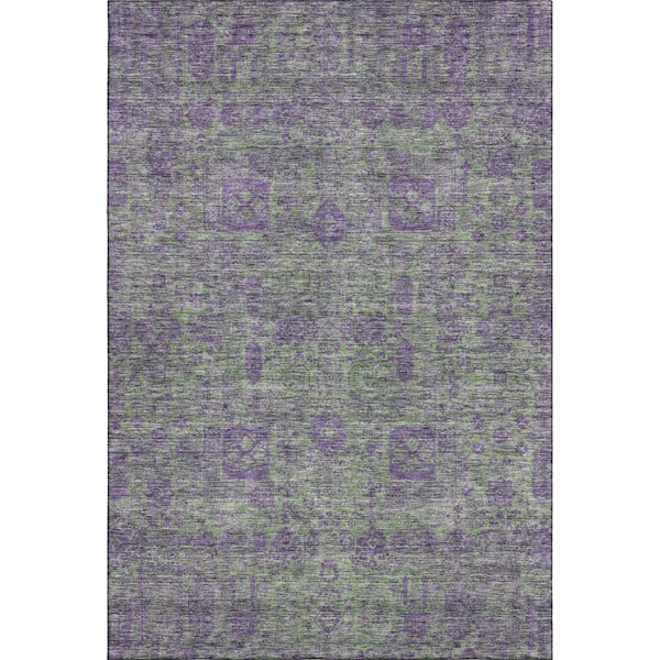 Addison Rugs Mayfield Premium Machine Washable Indoor/Outdoor Geometric AMF637 Fern 8 ft. x 10 ft. Area Rug