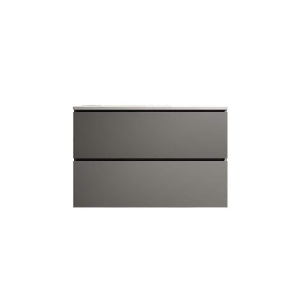 30 in. W Single Sink Wall-Mounted Bath Vanity in Gray with White Ceramic Top Unassembled price history on PriceWatchPro