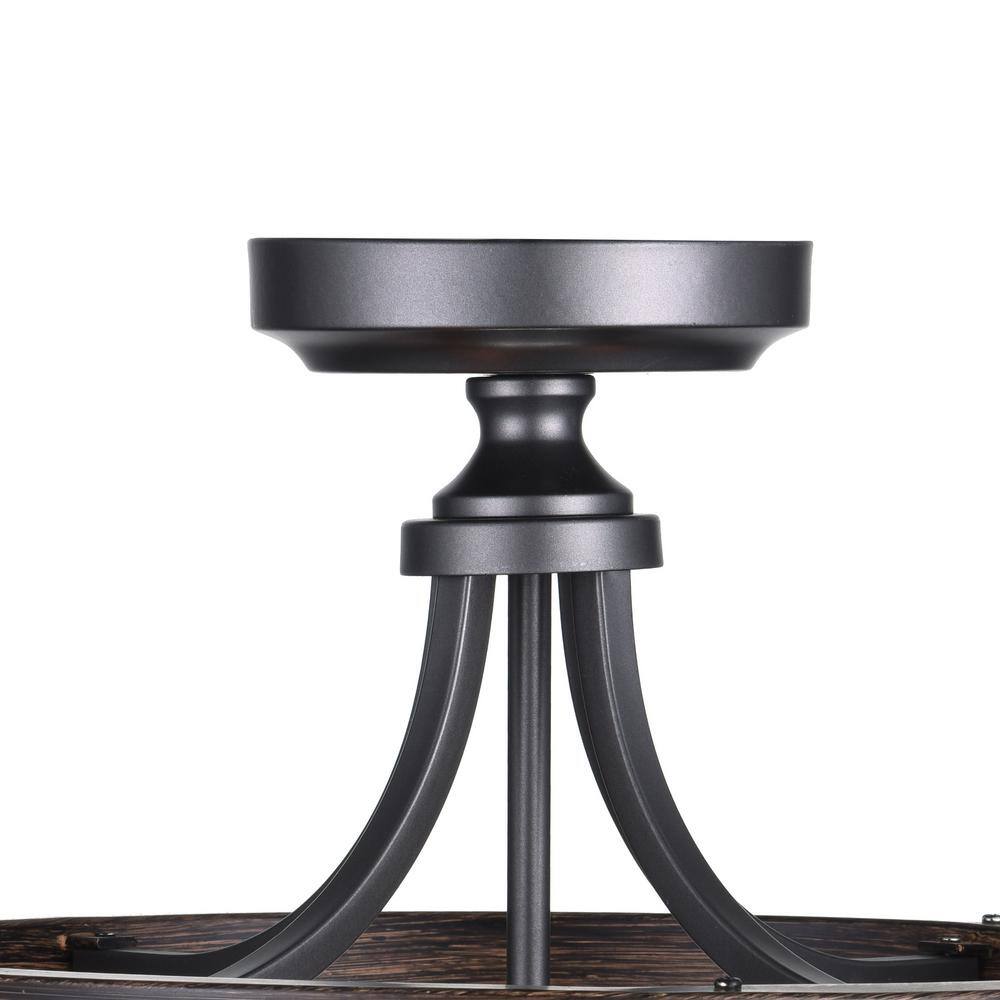 16" Gunmetal LED Drum Cage Semi-Flush Ceiling Light