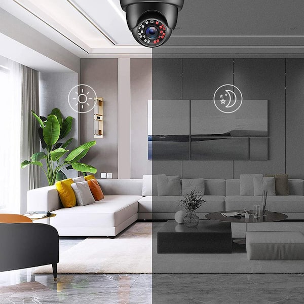 ZOSI Wired 1080p Black Indoor Dome TVI Security Camera Compatible