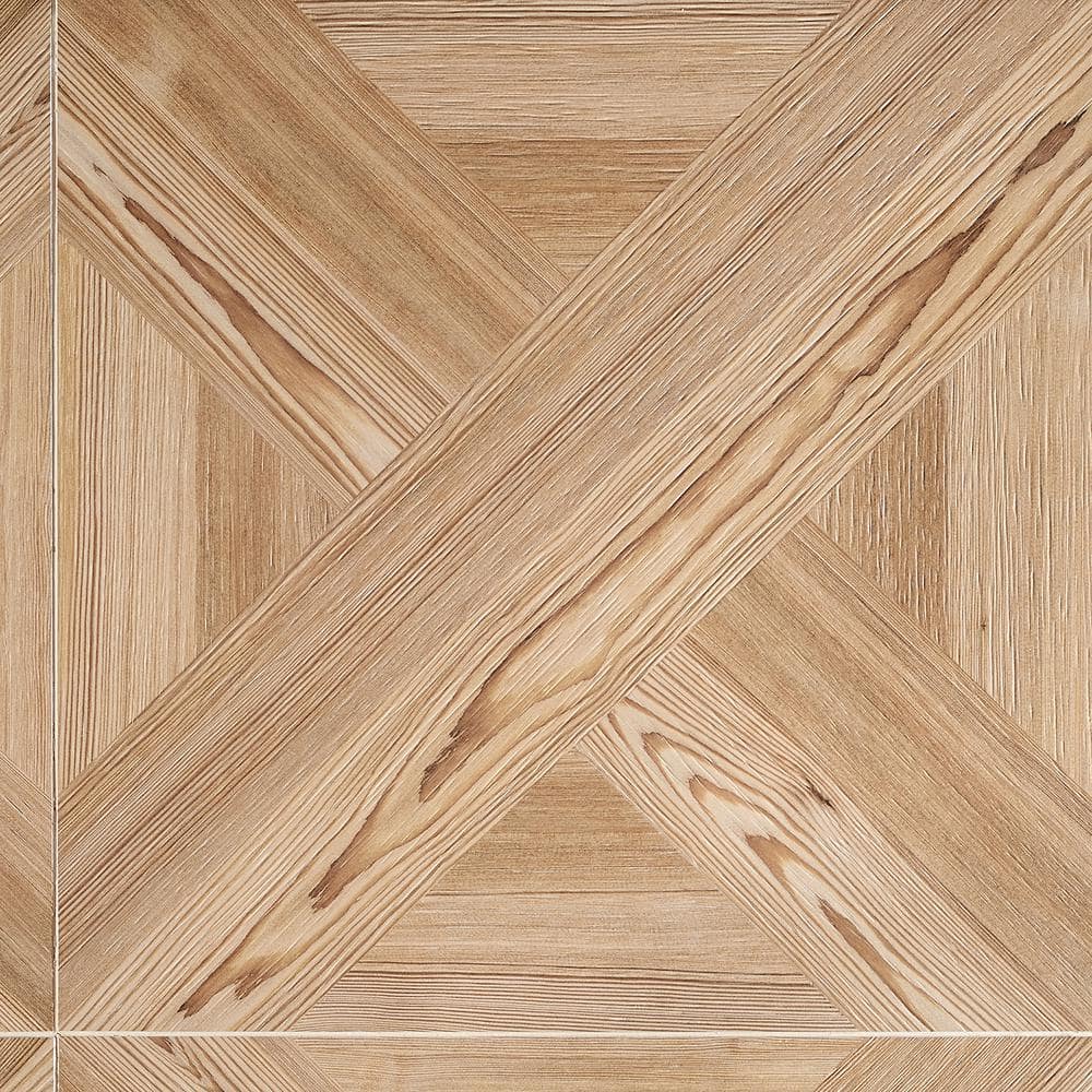 Evergreen 24" x 24" Light Brown Porcelain Wood Look Tile