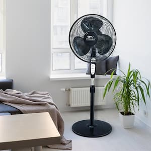 18 in. Oscillating Pedestal Fan in White with Adjustable Tilt and 3 Speed Control