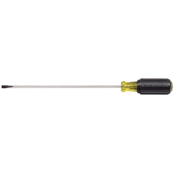 Klein Tools 3/16 in. Cabinet-Tip Flat Head Screwdriver with 8 in. Round Shank-Cushion Grip Handle