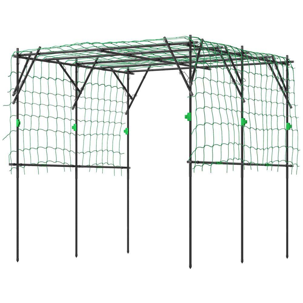 87.8 in. Black Metal Garden Arch Plant Trellis Support with Climbing Net price history on PriceWatchPro
