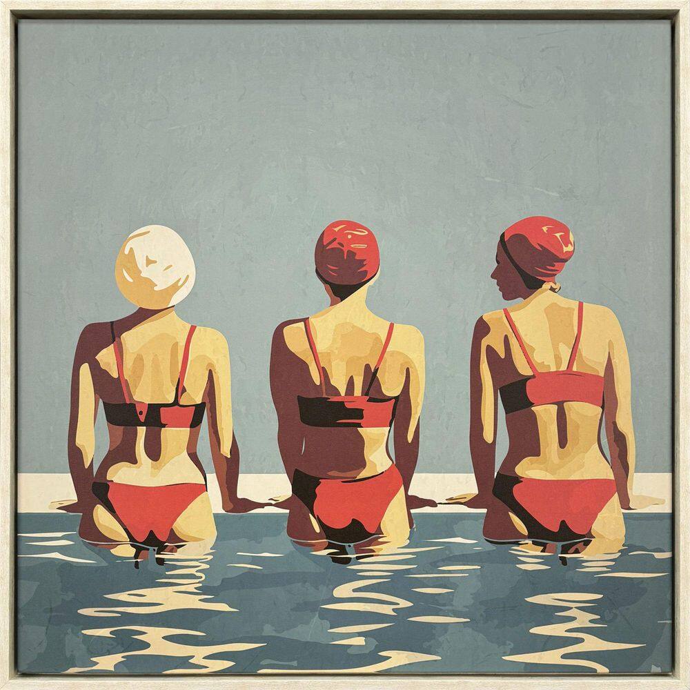2 Friends at the Beach by Oz 1 Piece Framed Coastal Art Print 42 in. x 42 in. price history on PriceWatchPro