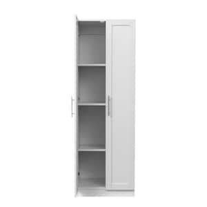 White High Armoire Wardrobe Cabinet 3 Partitions to Separate 4 Storage Spaces (29.5 in. W x 15.7 in. D x 70.9 in. H)