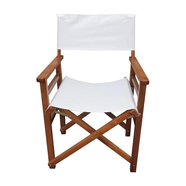 Tatayosi Wooden Folding Chair, Folding Chair Populus Plus Canvas, White