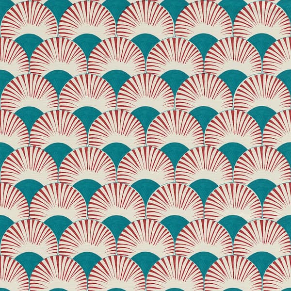 Advantage Akemi Multicolor Fan Ogee Wallpaper Sample