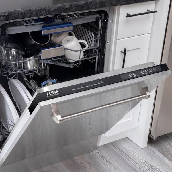 ZLINE 24 Tallac Series 3rd Rack Dishwasher in DuraSnow with Stainless Steel Tub, 51dBa (DWV-SN-24)