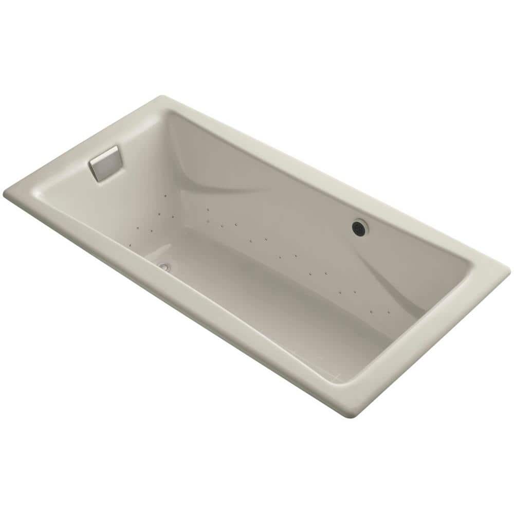 Tea-for-Two 72 in. Rectangular Drop-in Air Bathtub in Sandbar