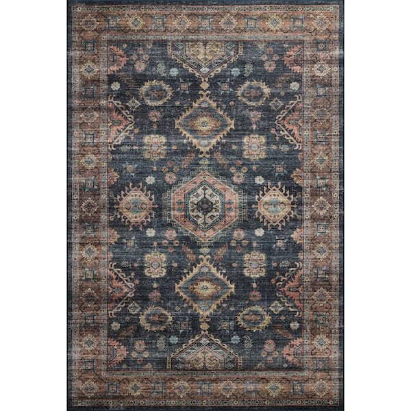 Anniston Denim/Sunset 2 ft. x 5 ft. Machine Washable Area Rug
