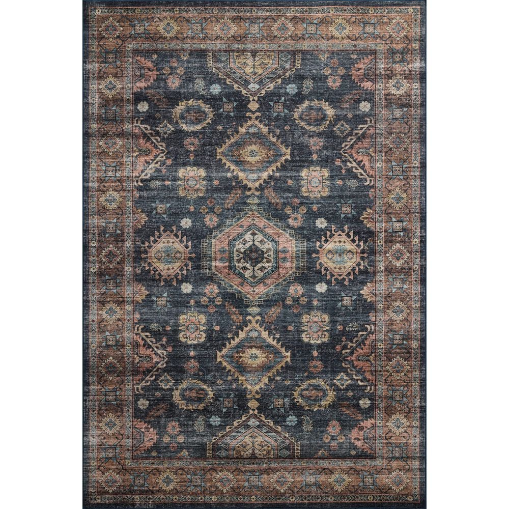 Anniston Denim/Sunset 3 ft. 6 in. x 5 ft. 6 in. Machine Washable Accent Rug price history on PriceWatchPro