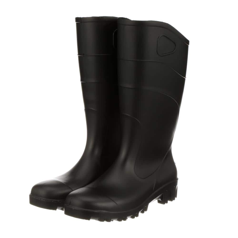 Heartland Men's 15 in. All-Purpose PVC Rubber Boot- Black Size 8 70458-08 -  The Home Depot