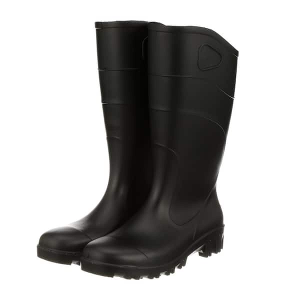 Heartland Men's 15 in. All-Purpose PVC Rubber Boot- Black Size 9 70458-09 -  The Home Depot