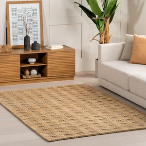 Rubina Casual Geometric Jute Natural 8 ft. x 10 ft. Area Rug