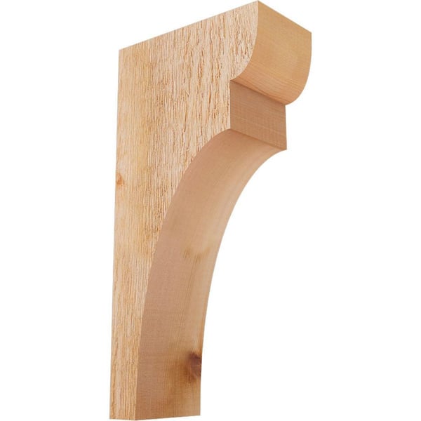 Ekena Millwork 4 in. x 8 in. x 16 in. Western Red Cedar Yorktown Rough Sawn Corbel