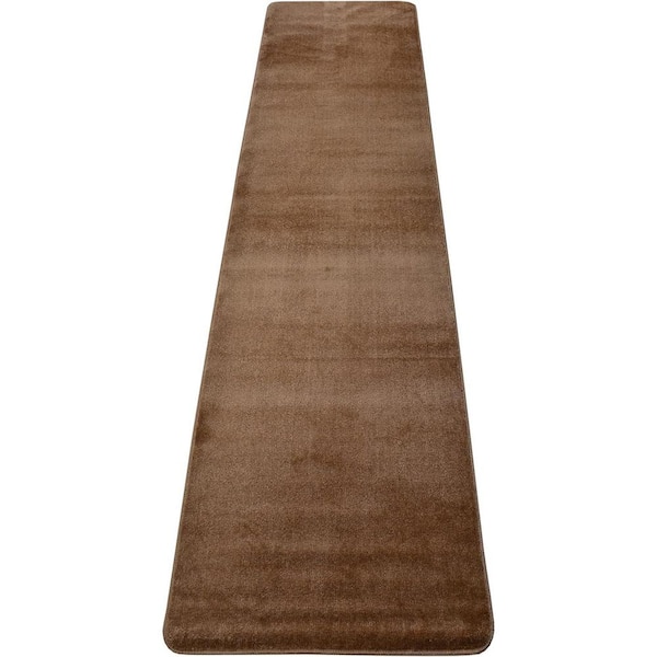 RugStylesOnline Euro Solid Collection Beige 26 in. W x 96 in. L Stair Runner 17.33 sq. ft.