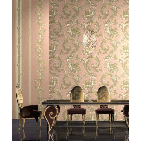 Spazio Romeo Copper Leafy Scroll Wallpaper