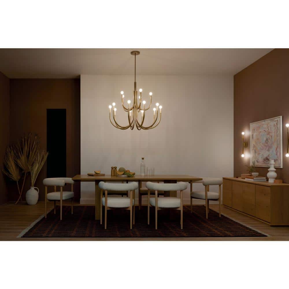 Champagne Bronze 15-Light Candle Style Chandelier