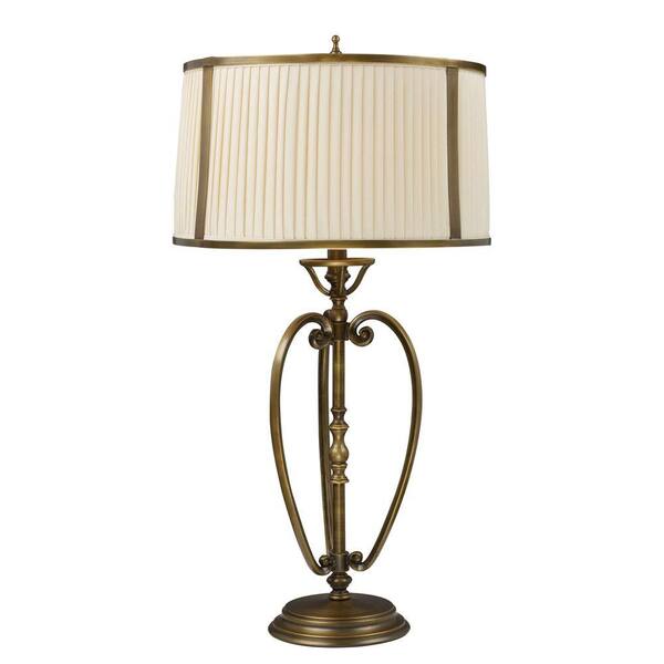 Titan Lighting 31 in. Vintage Brass Patina Table Lamp