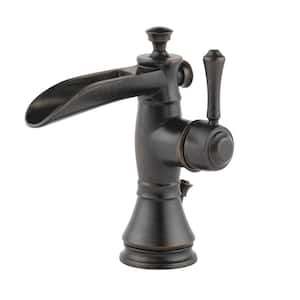 Cassidy Single Hole Single-Handle Open Channel Spout Bathroom Faucet with Metal Drain Assembly in Venetian Bronze