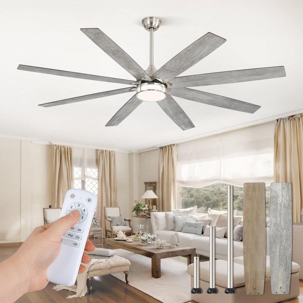 72 in.Large Nickel Standard Downrod Mount Outdoor Ceiling Fans with Lights and Remote for Living Room Patio,6 Speeds price history on PriceWatchPro