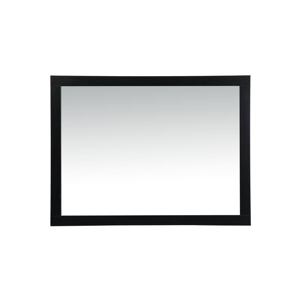 36 in. H x 48 in. W Rectangle Framed Black Modern Vanity Mirror