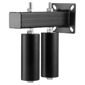 Sliding Gate Kit, 6 in. 10.12 in. W Rolling Gate Hardware Kit with T-Bracket Adjustable Sliding Gate Rollers, Black