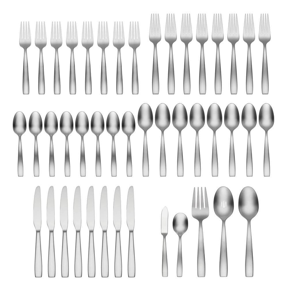 Everdine 45-Piece Silver Stainless Steel Flatware Set