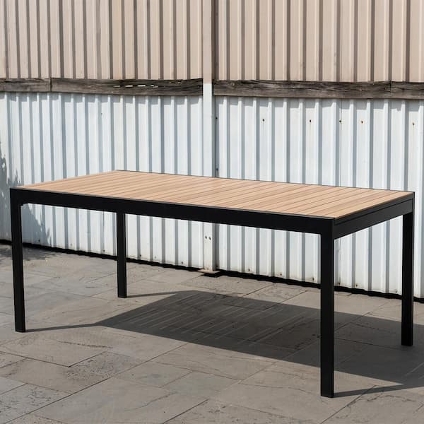 Amazonia Barcelona High Quality Aluminum w/Wood Print Patio Extendable Table